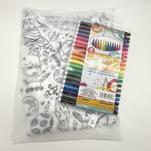 Coloring Pajamas Unisex 20 Washable Markers Outer Space 5T Sleepover Long Sleeve